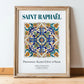 Saint-Raphaël, France – Travel Poster, in wooden frame leaning on the floor
