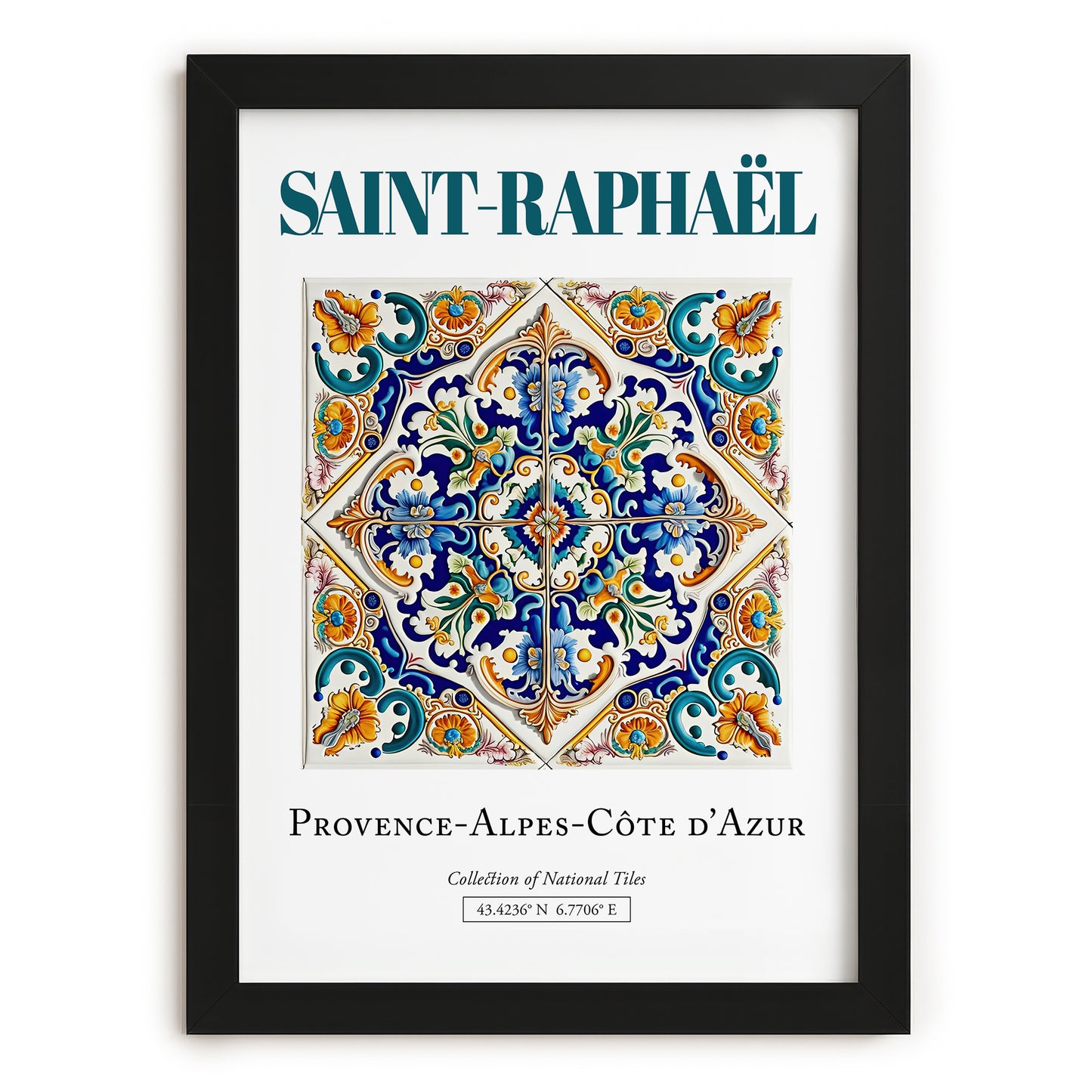 Saint-Raphaël, France – Travel Poster, in sleek black frame