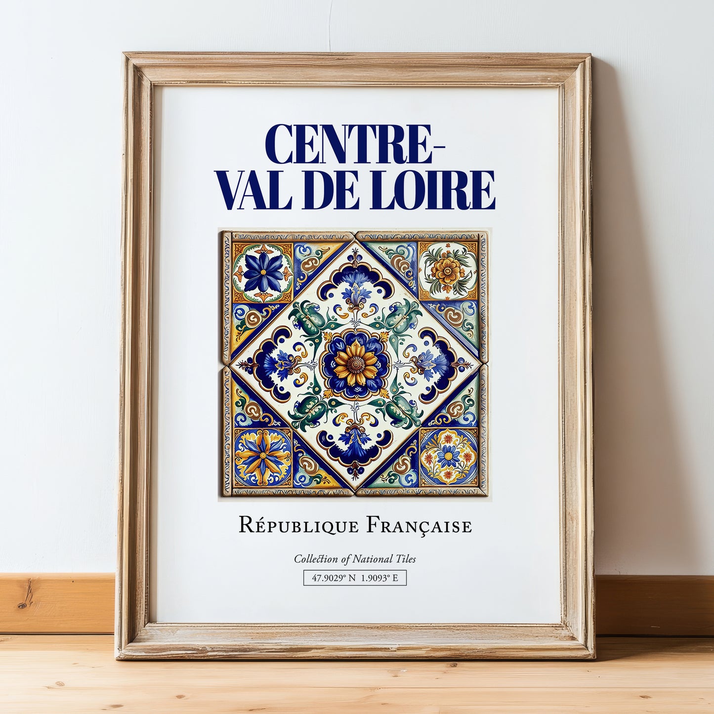Centre-Val de Loire, France – Global Wall Art, in wooden frame leaning on the floor