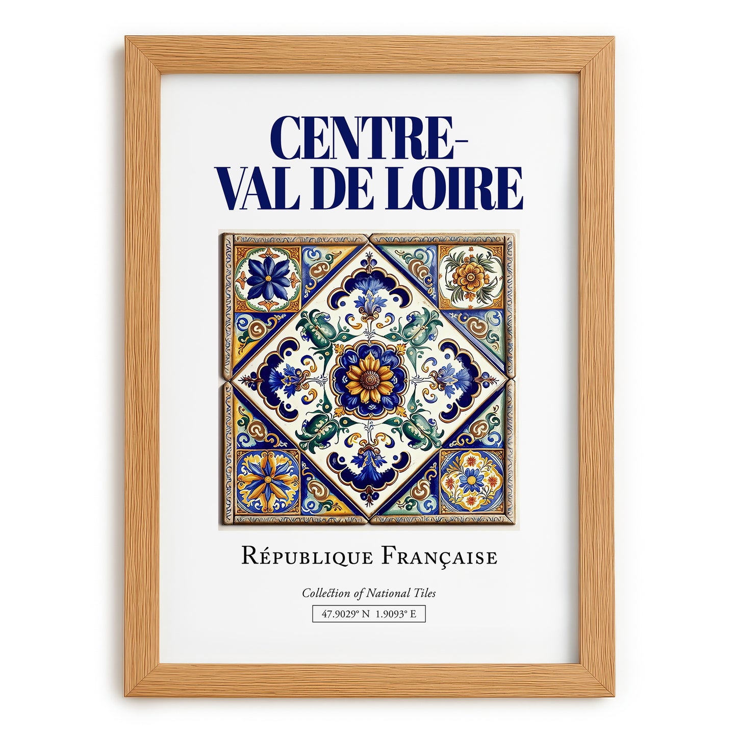 Centre-Val de Loire, France – Global Wall Art, set in oak frame