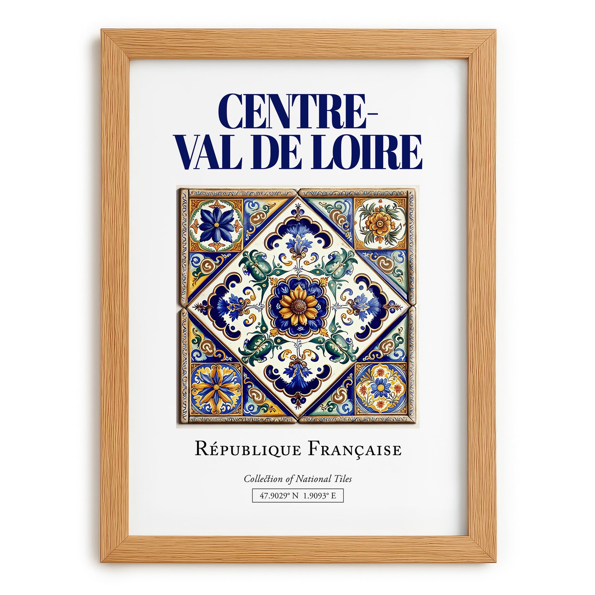 Centre-Val de Loire, France – Global Wall Art, set in oak frame