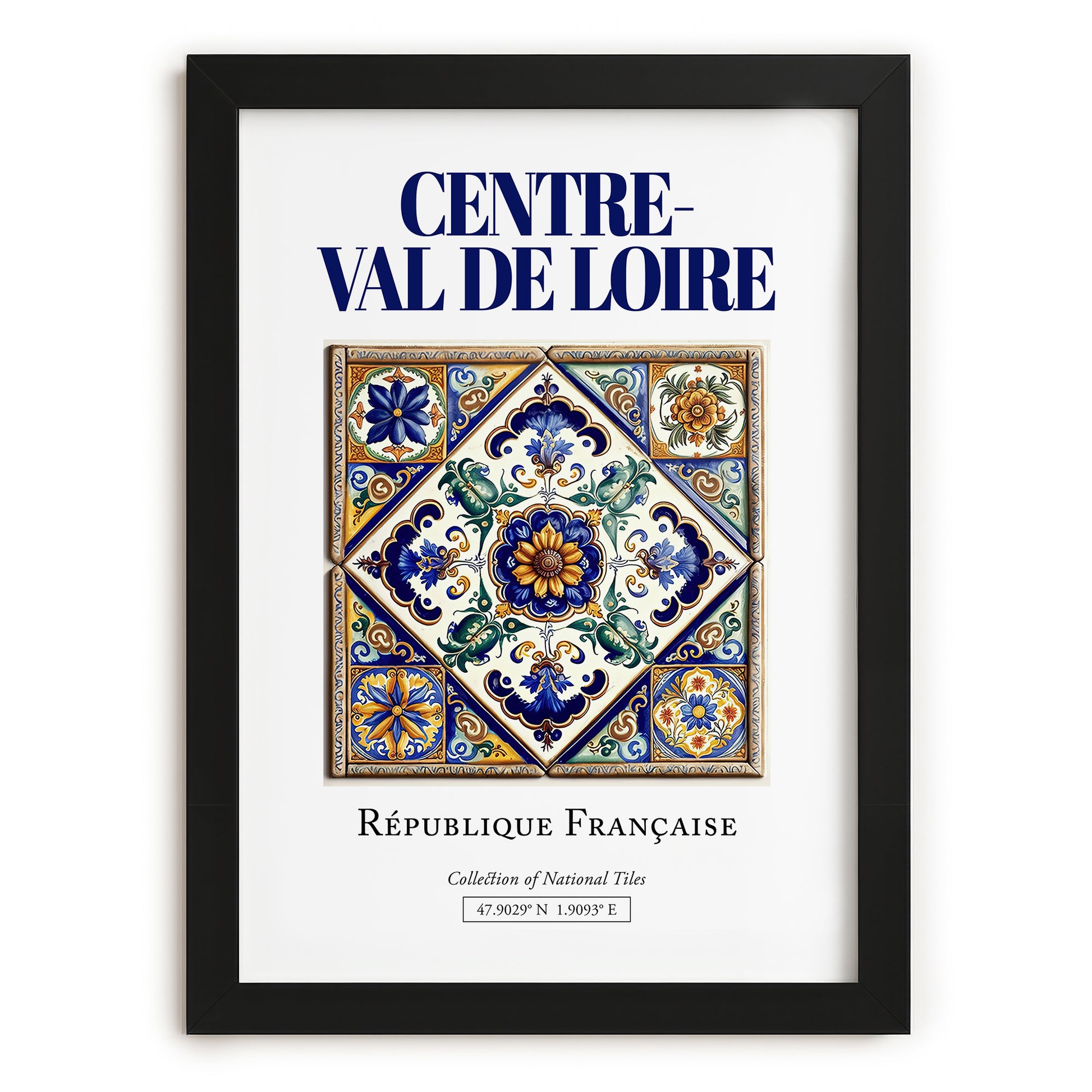 Centre-Val de Loire, France – Global Wall Art, in sleek black frame