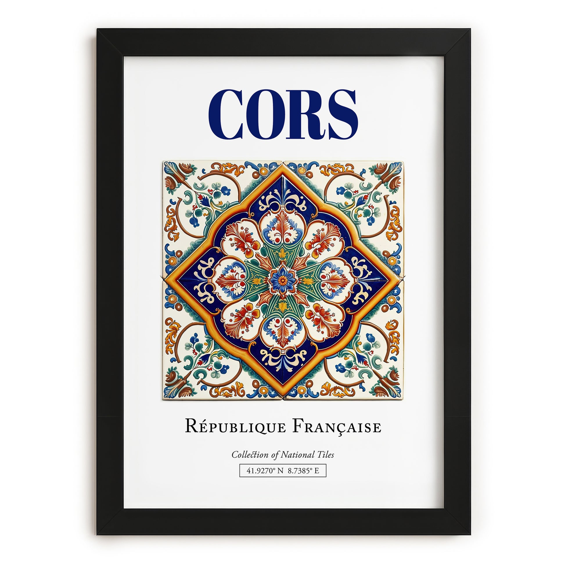 Cors, France – World Heritage Travel Poster, in sleek black frame