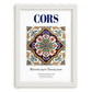 Cors, France – World Heritage Travel Poster, placed in minimal white frame