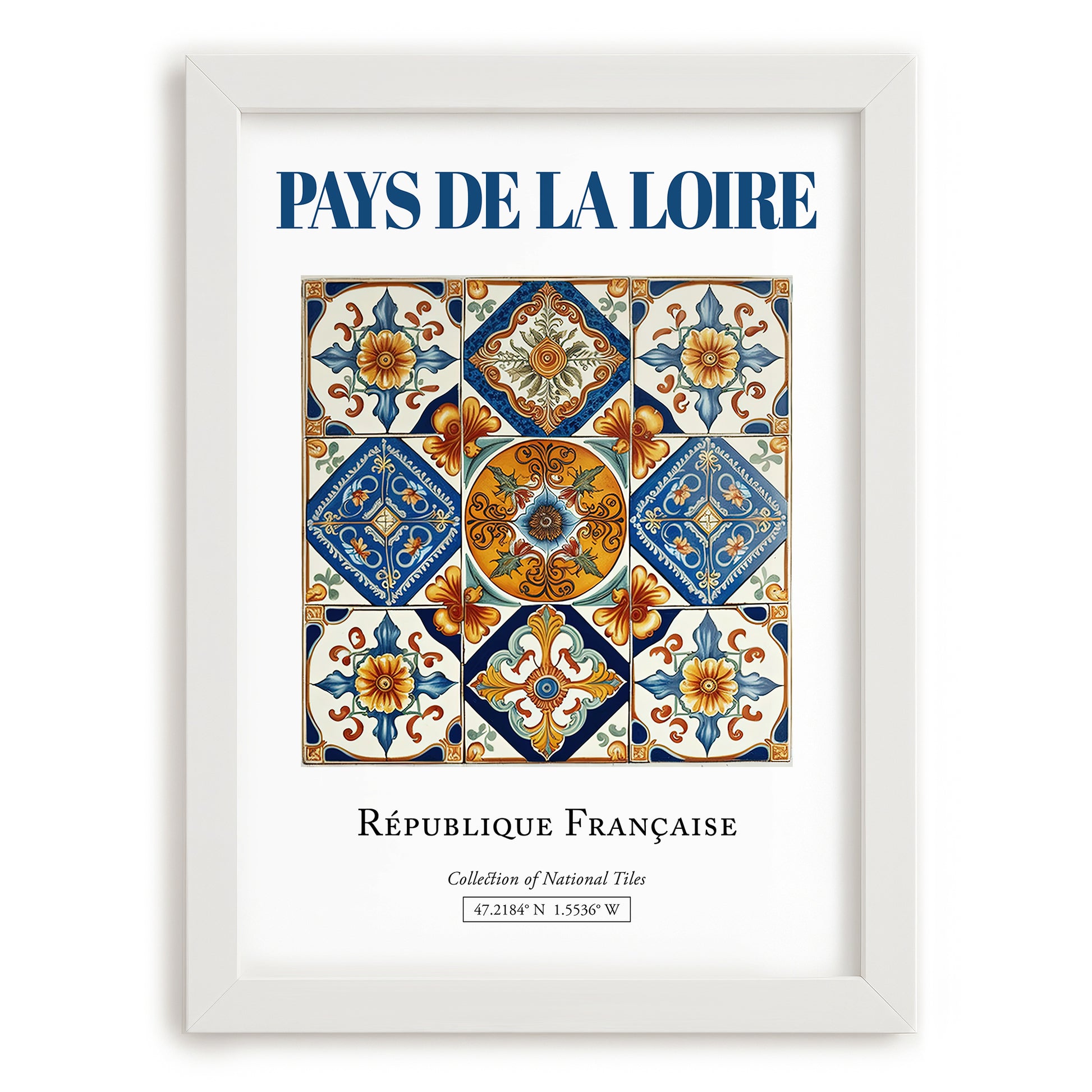 Pays de la Loire, France – Travel Poster, placed in minimal white frame
