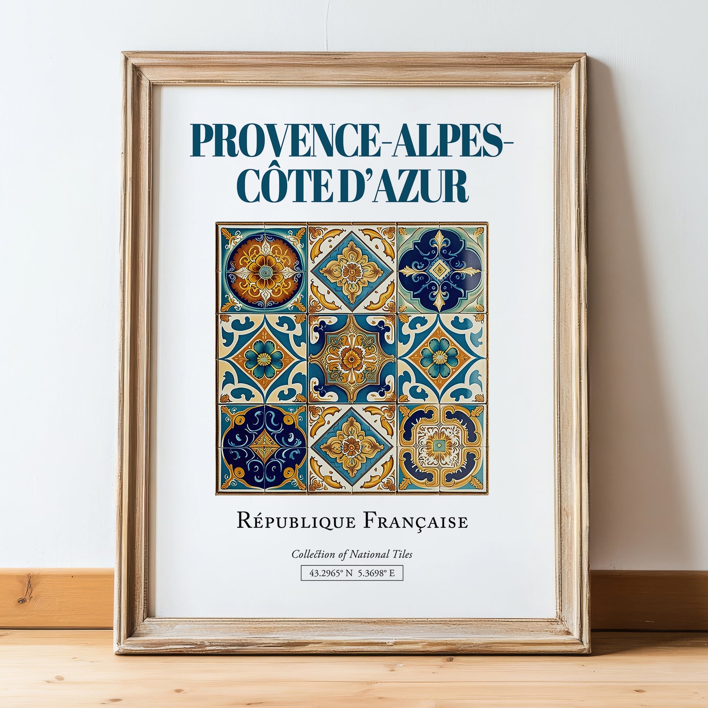 Provence-Alpes-Côte d'Azur, France – Wanderlust Wall Decor, in wooden frame leaning on the floor