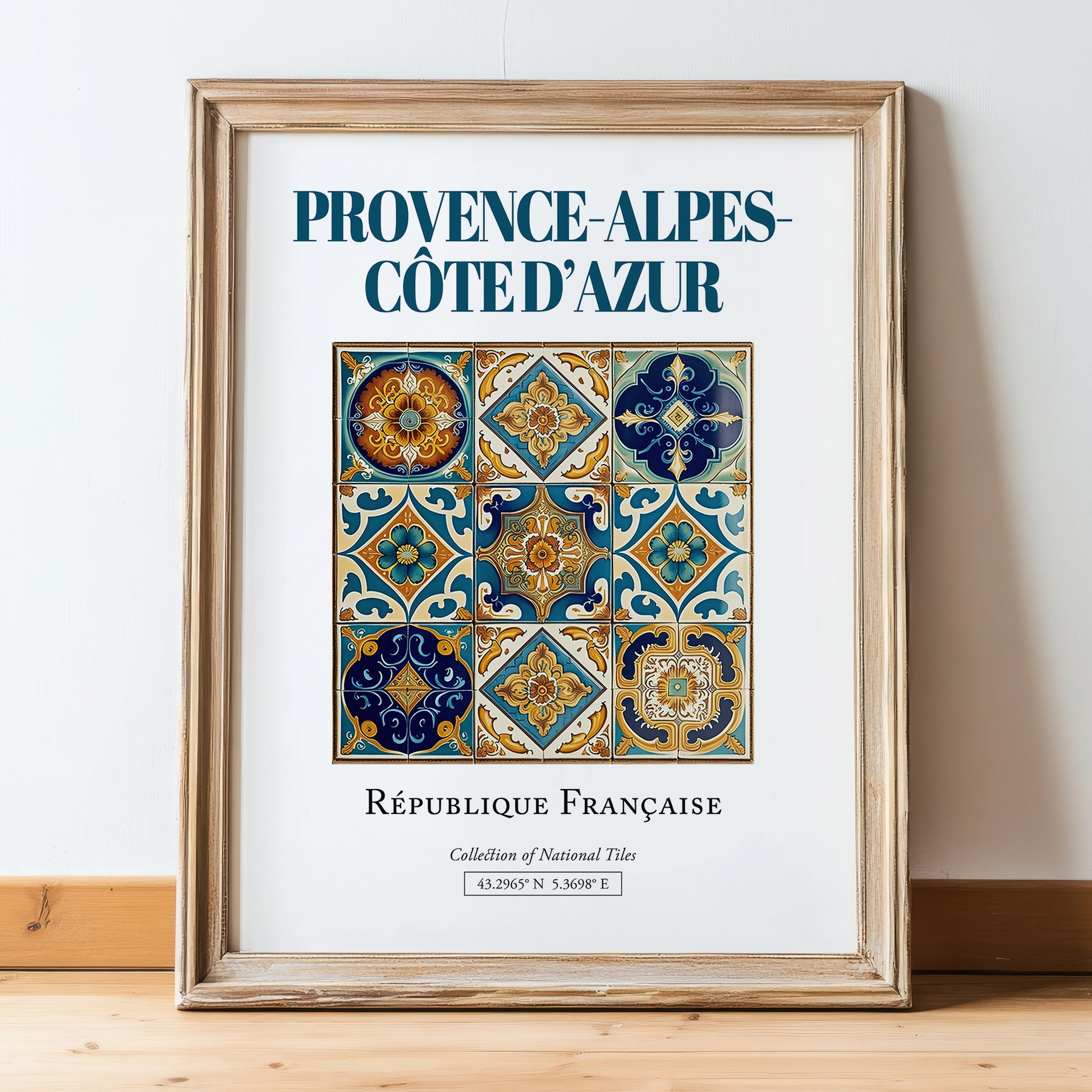 Provence-Alpes-Côte d'Azur, France – Wanderlust Wall Decor, in wooden frame leaning on the floor