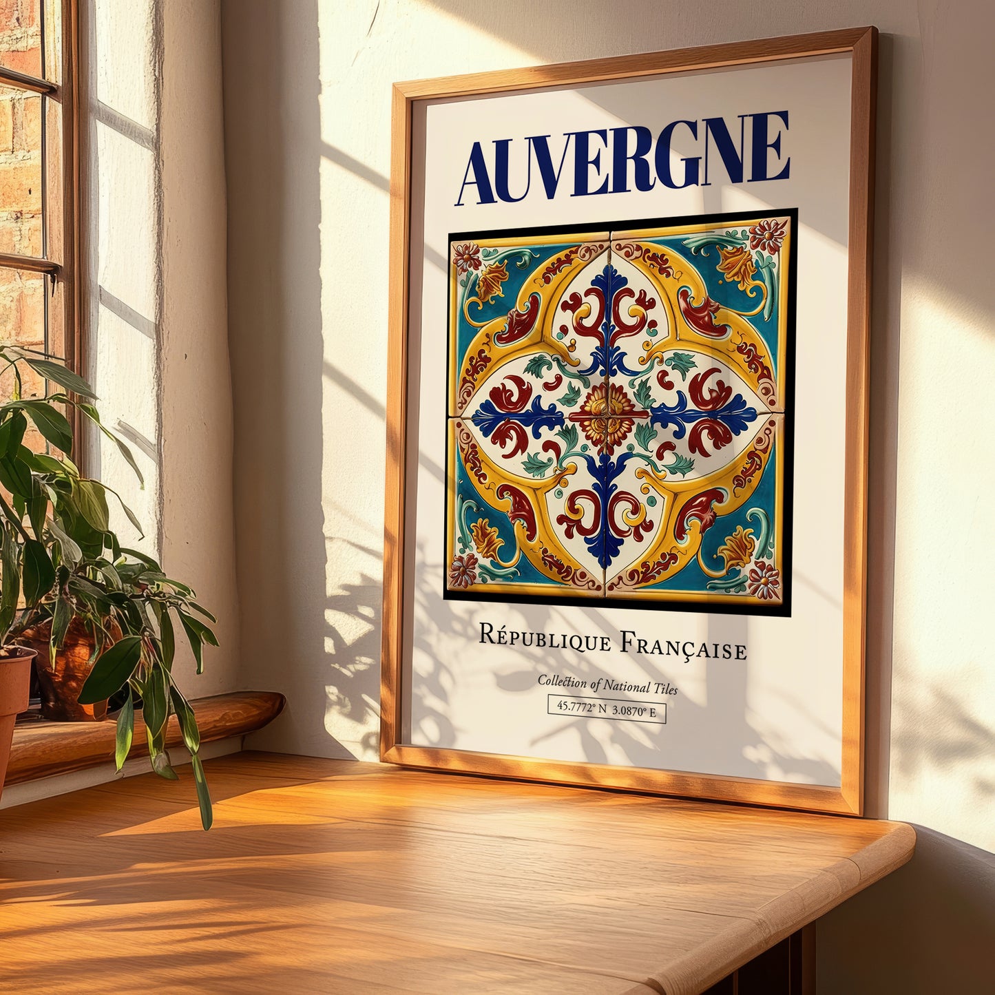 Auvergne, France – Travel Poster, clean layout with no caption
