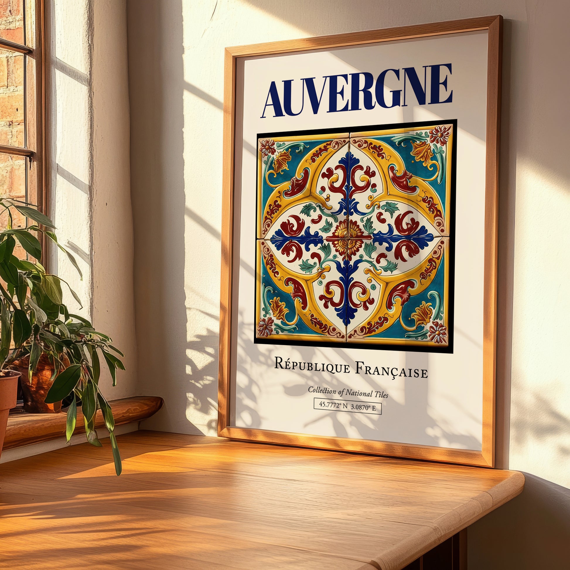 Auvergne, France – Travel Poster, clean layout with no caption