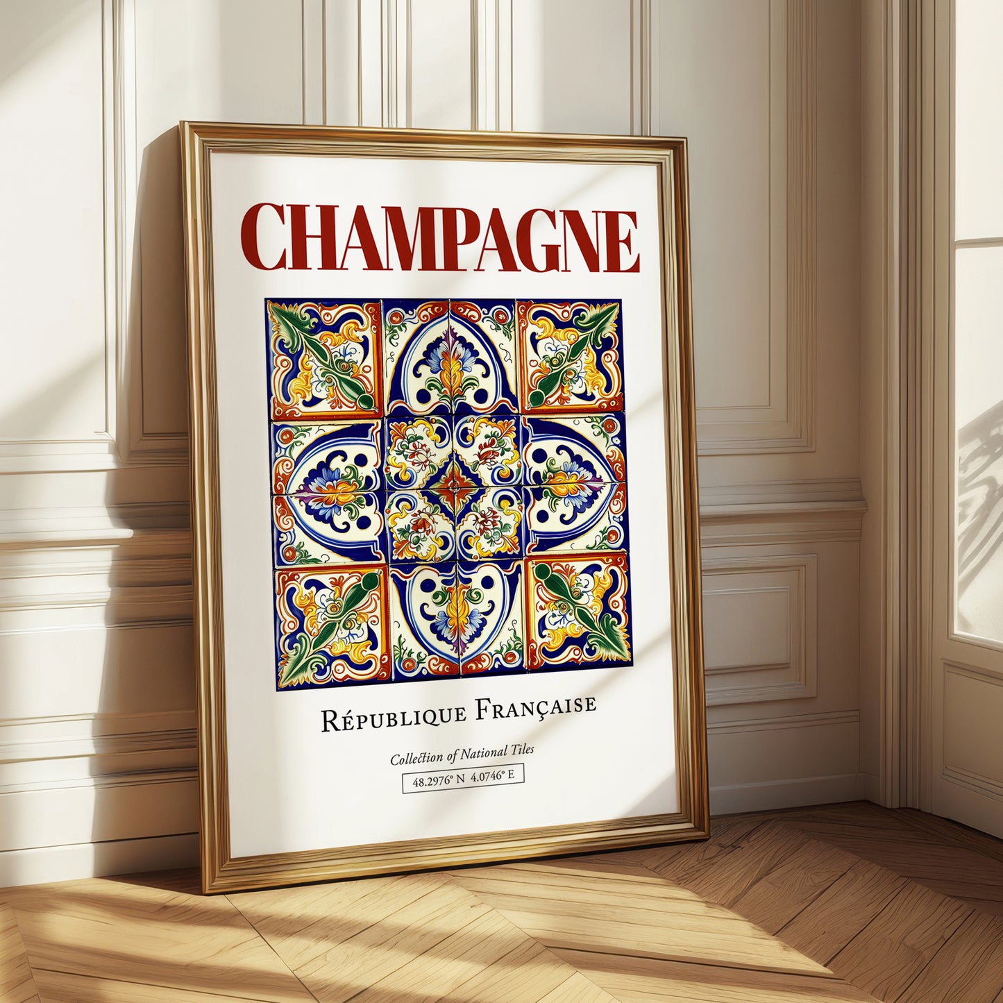 Champagne, France – Travel Poster, styled in a charming Paris street view