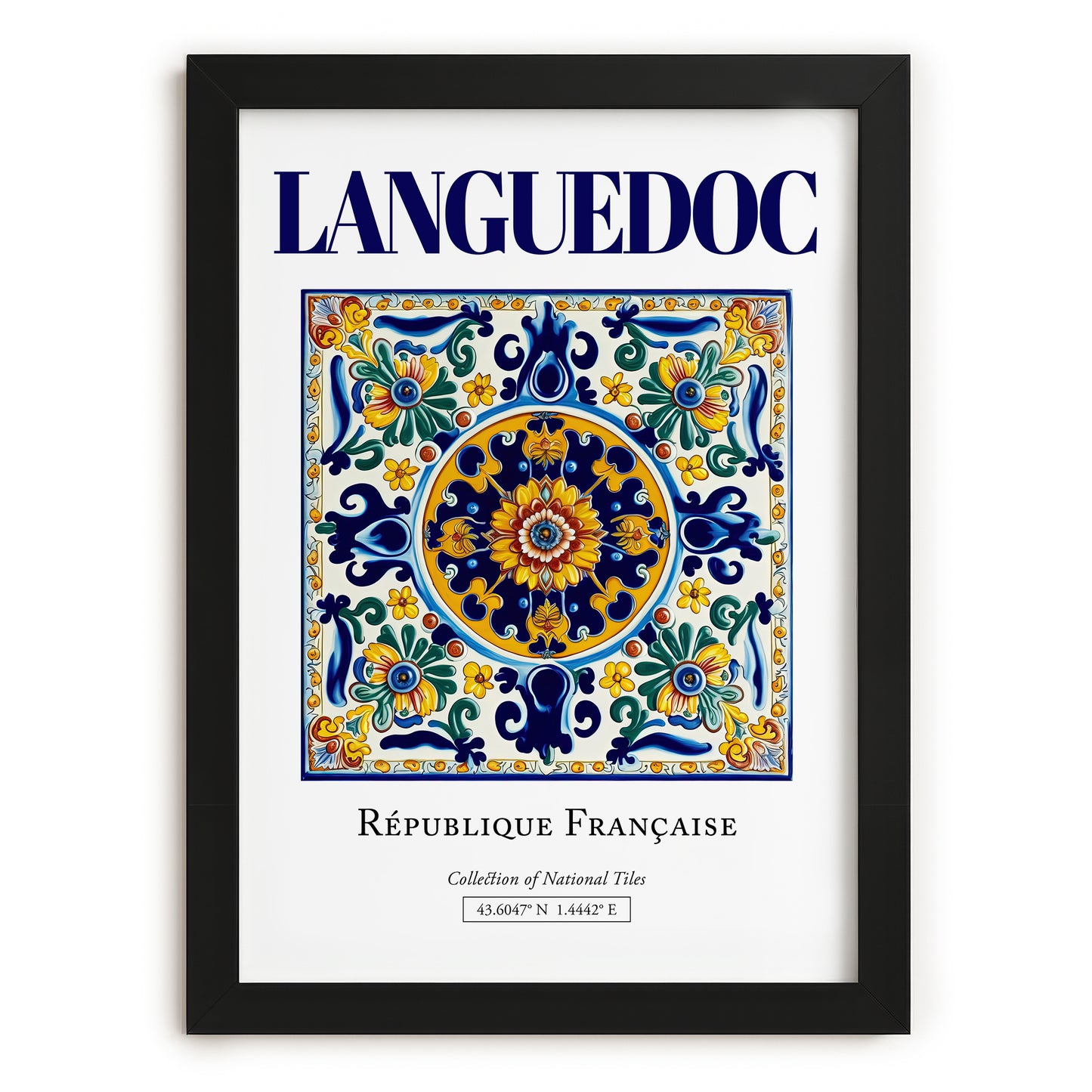 Languedoc, France – Travel Poster, in sleek black frame