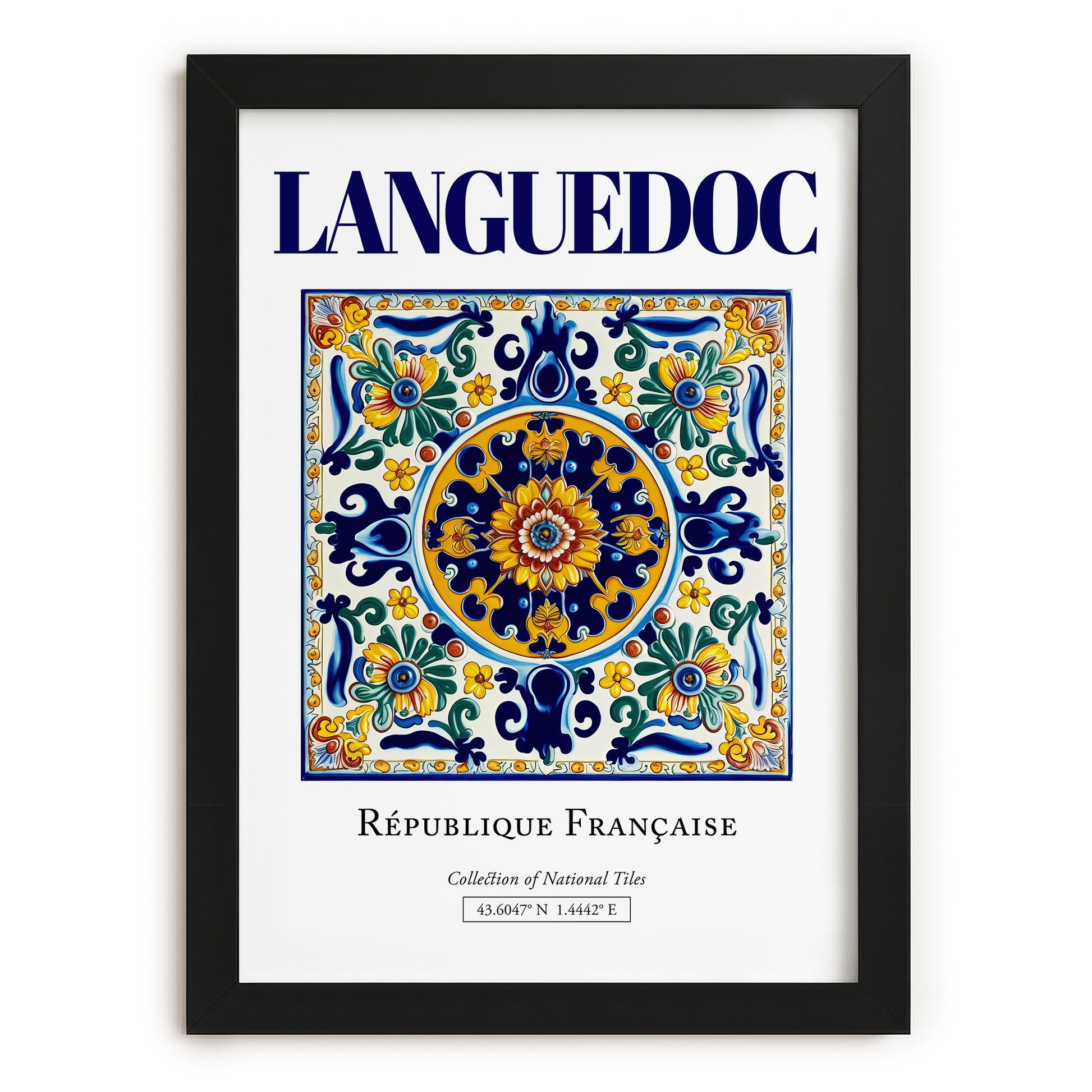 Languedoc, France – Travel Poster, in sleek black frame