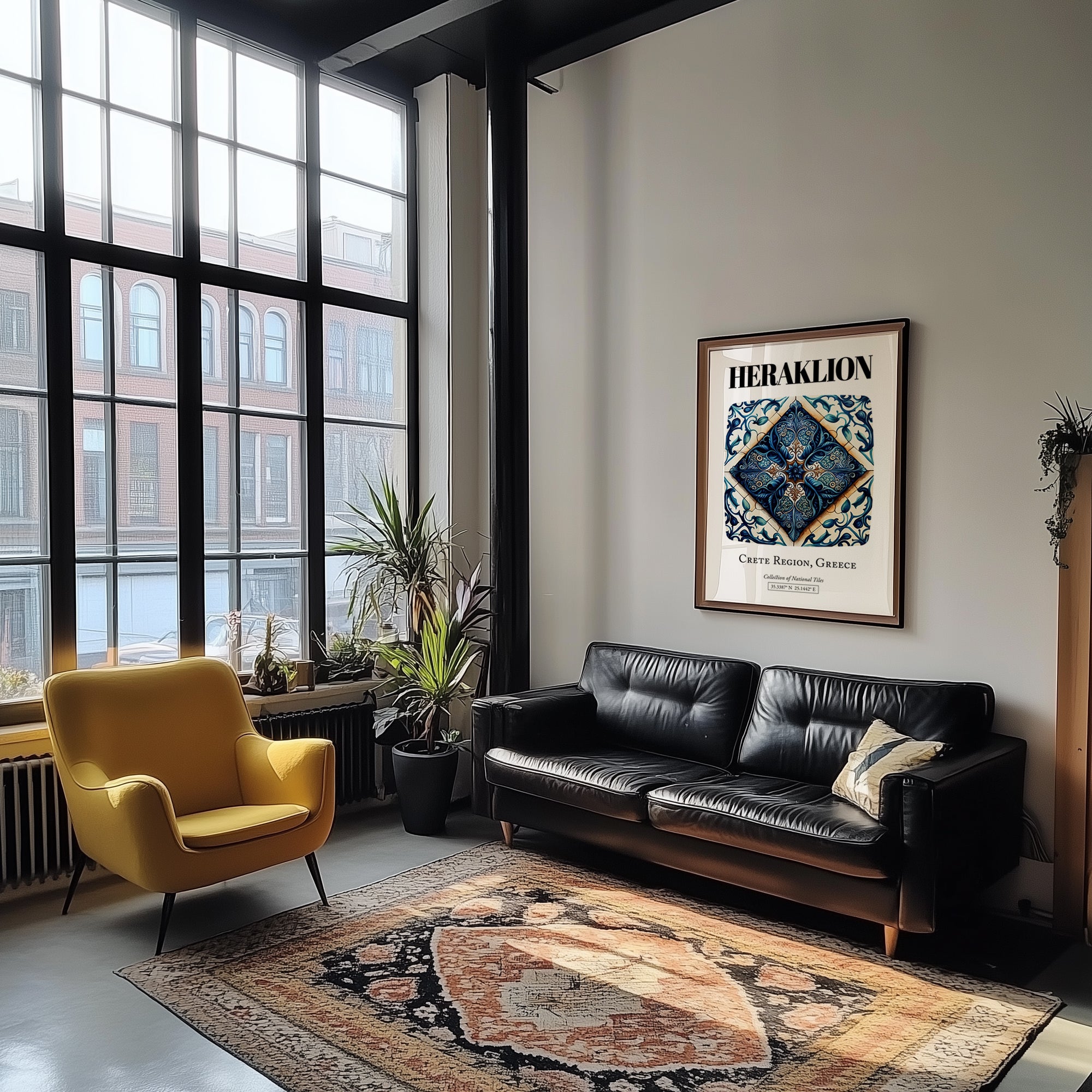 Heraklion, Greece – Travel Wall Art, unframed on coastal sand