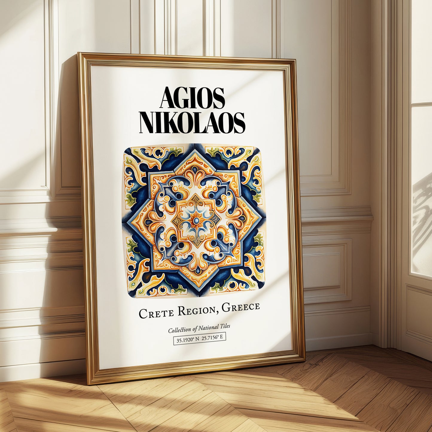 Agios Nikolaos, Greece – Travel Print, styled in a charming Paris street view