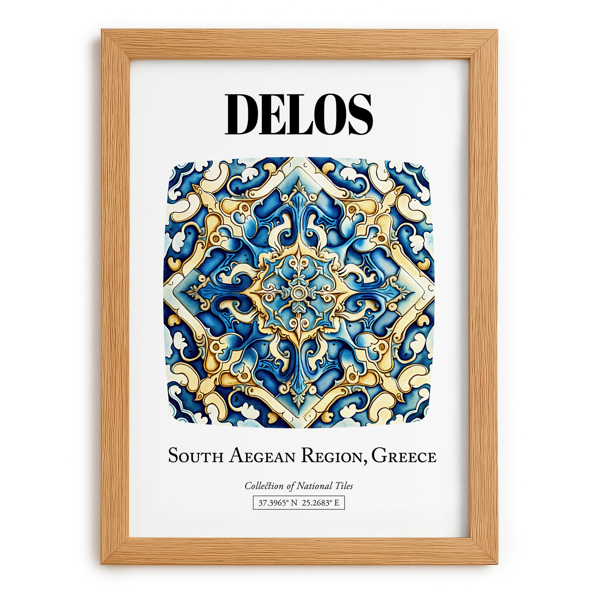 Delos, Greece – Travel Print, set in oak frame