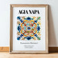 Agia Napa, Greece – Travel Poster, in wooden frame leaning on the floor