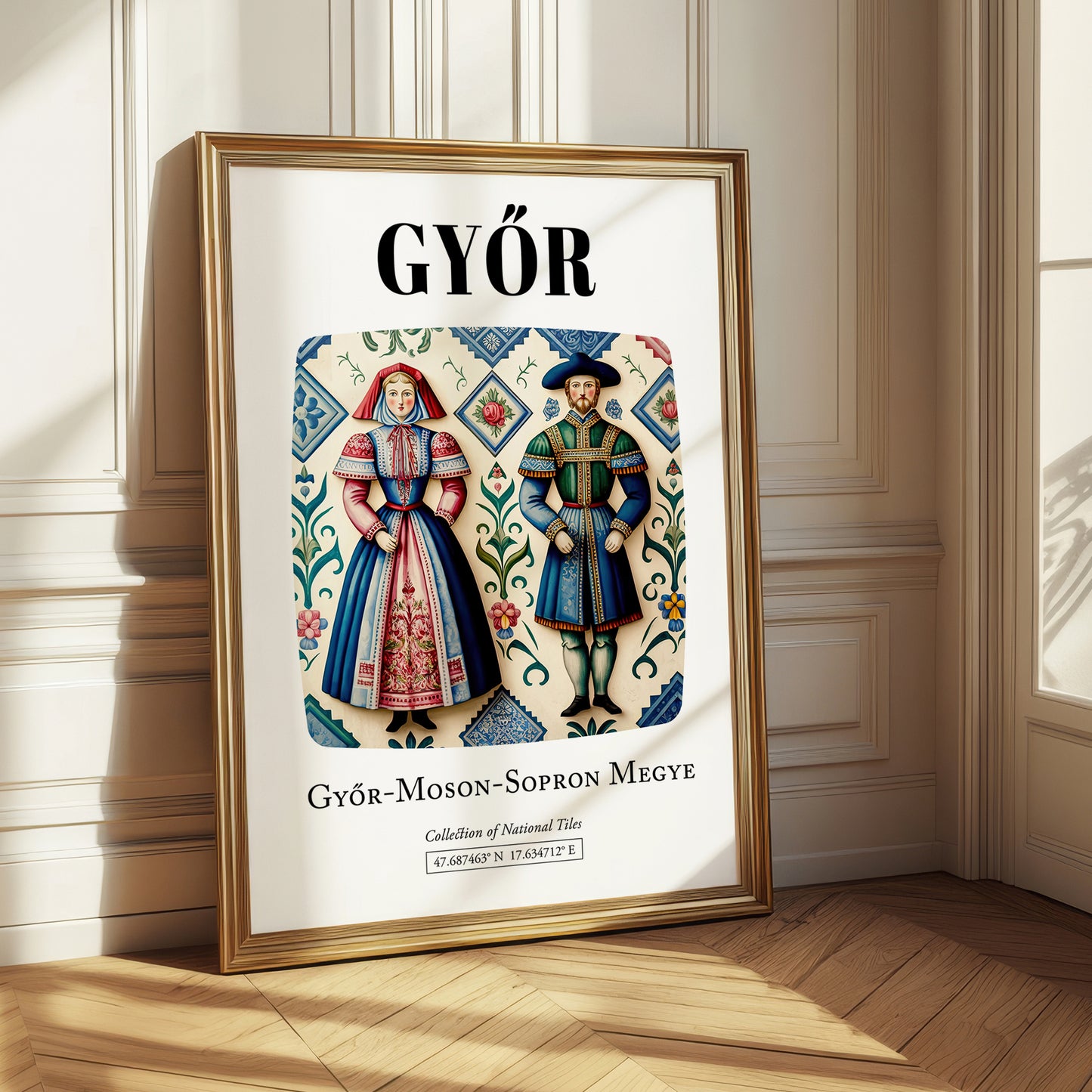 Győr, Hungary – Travel Poster, styled in a charming Paris street view