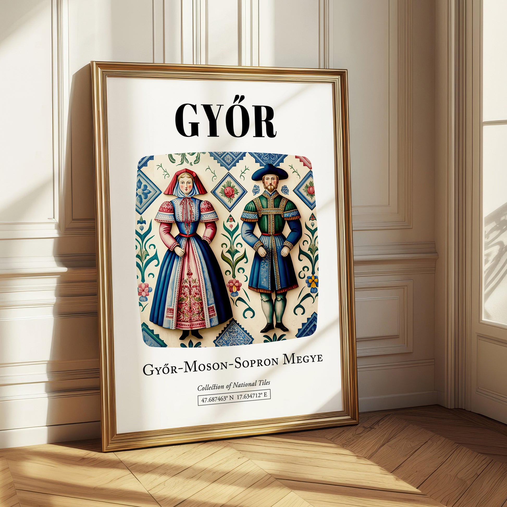 Győr, Hungary – Travel Poster, styled in a charming Paris street view