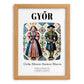 Győr, Hungary – Travel Poster, set in oak frame