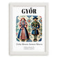 Győr, Hungary – Travel Poster, placed in minimal white frame