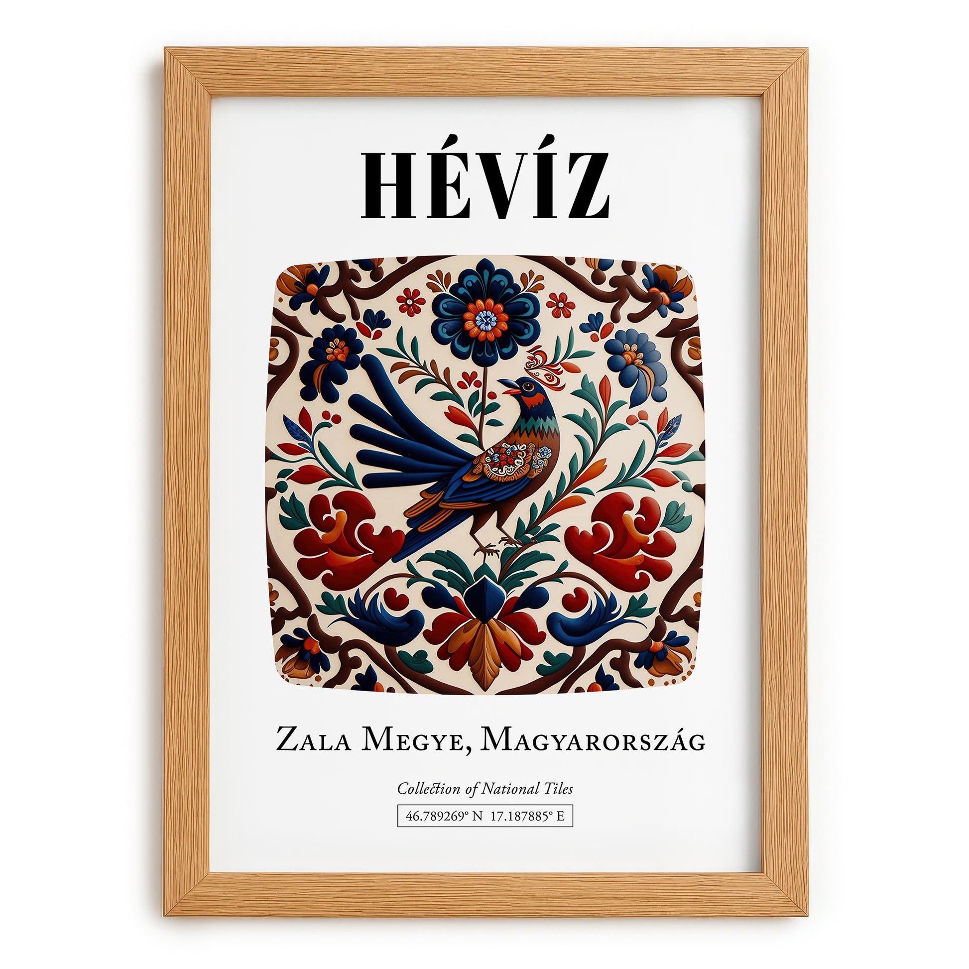 Hévíz, Hungary – Global Cities Wall Print, set in oak frame