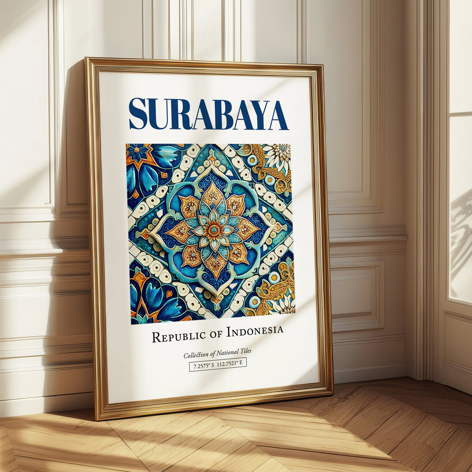 Surabaya, Indonesia – Travel Poster, styled in a charming Paris street view
