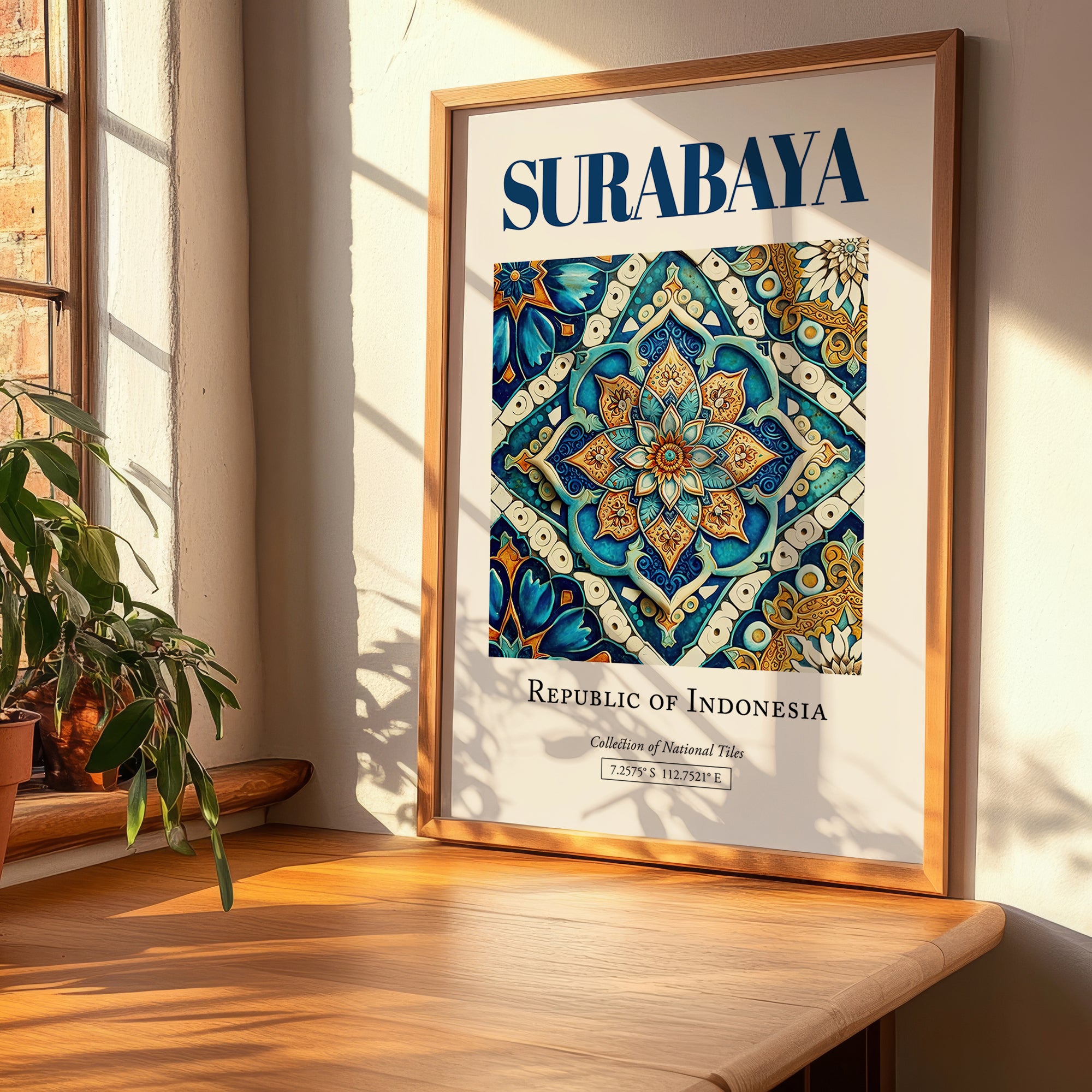 Surabaya, Indonesia – Travel Poster, clean layout with no caption