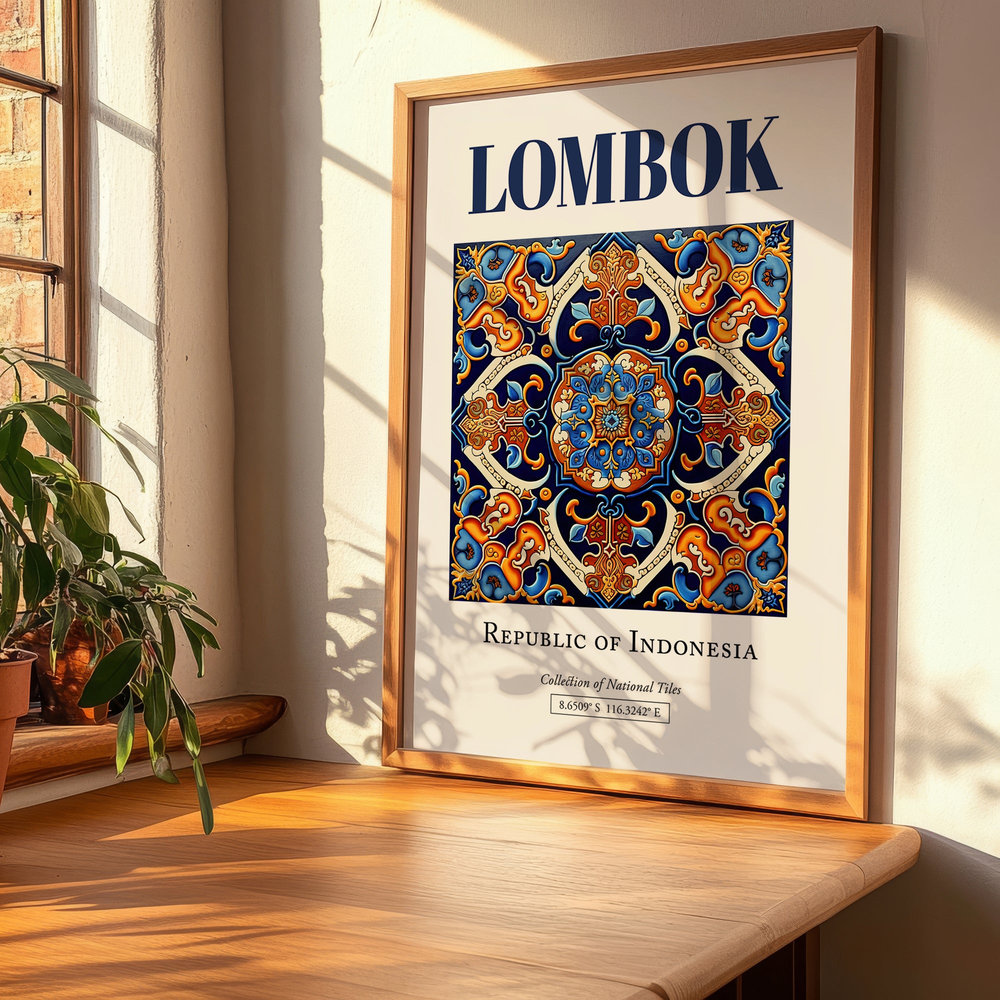 Lombok, Indonesia – Travel Memories Wall Print, clean layout with no caption