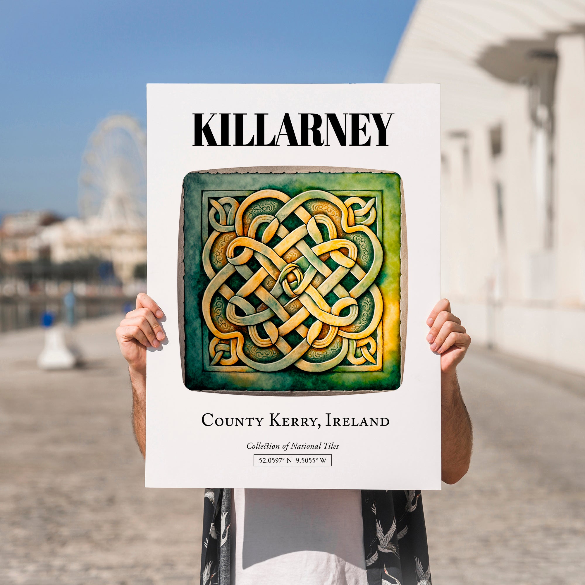 Killarney, Ireland – Illustrated Travel Poster, no-text version framed in wood