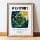 Westport, Ireland – Travel Wall Art, in wooden frame leaning on the floor