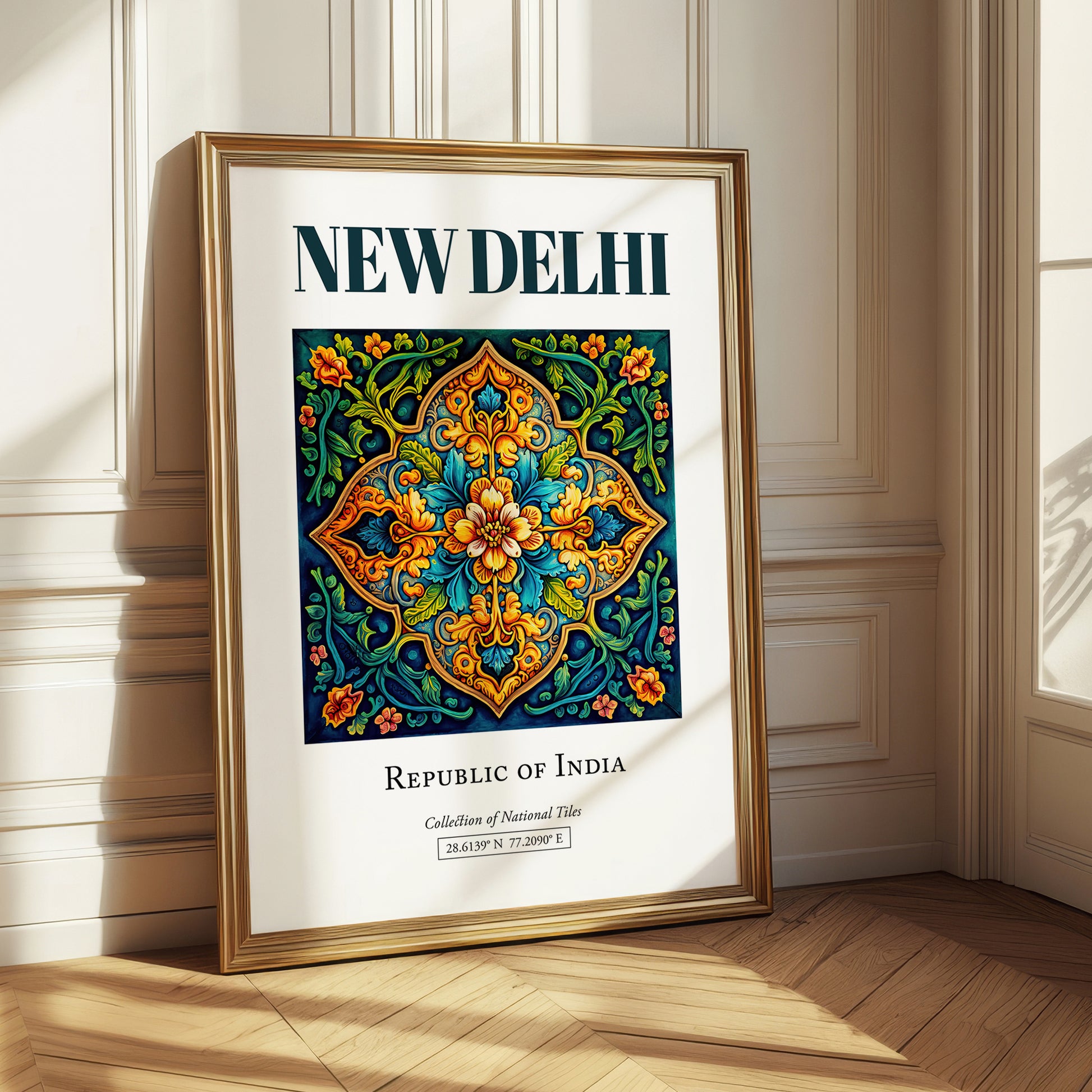 New Delhi, India – Travel Poster, styled in a charming Paris street view