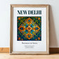 New Delhi, India – Travel Poster, in wooden frame leaning on the floor