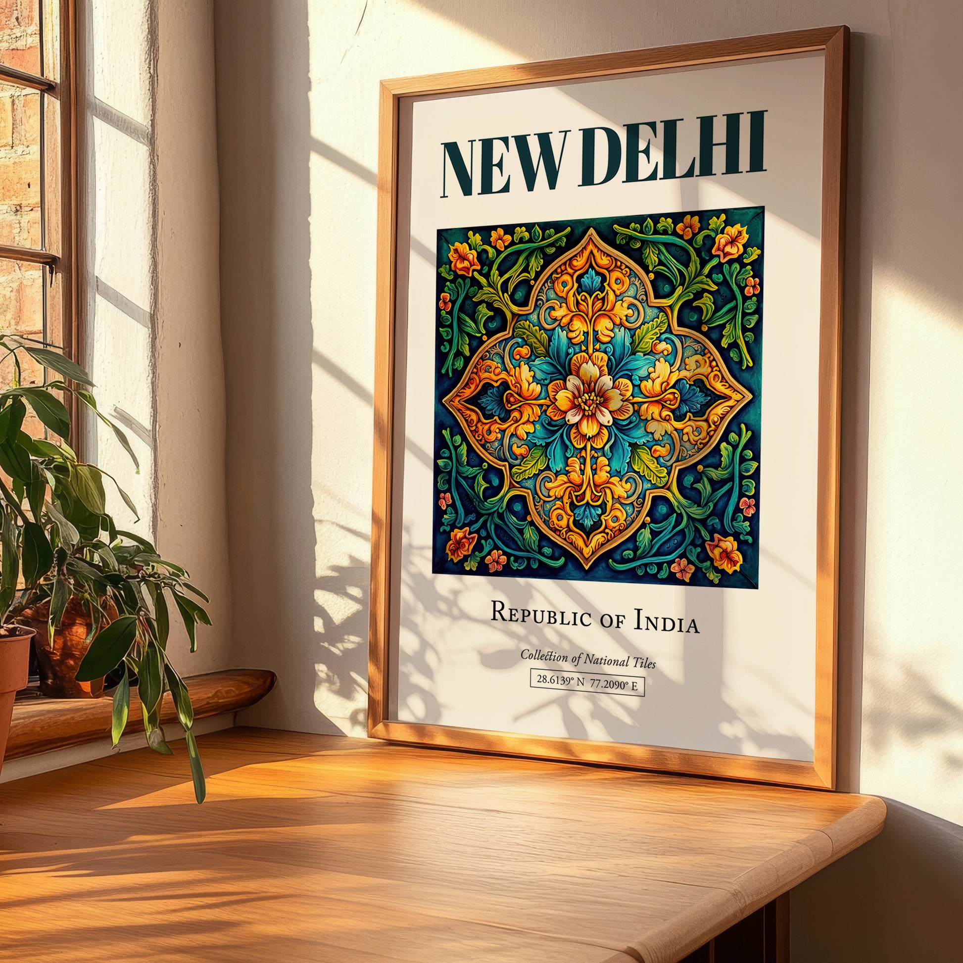 New Delhi, India – Travel Poster, clean layout with no caption