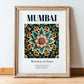 Mumbai, India – Minimalist Travel Print, in wooden frame leaning on the floor
