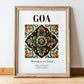 Goa, India – Travel Wall Decor, in wooden frame leaning on the floor