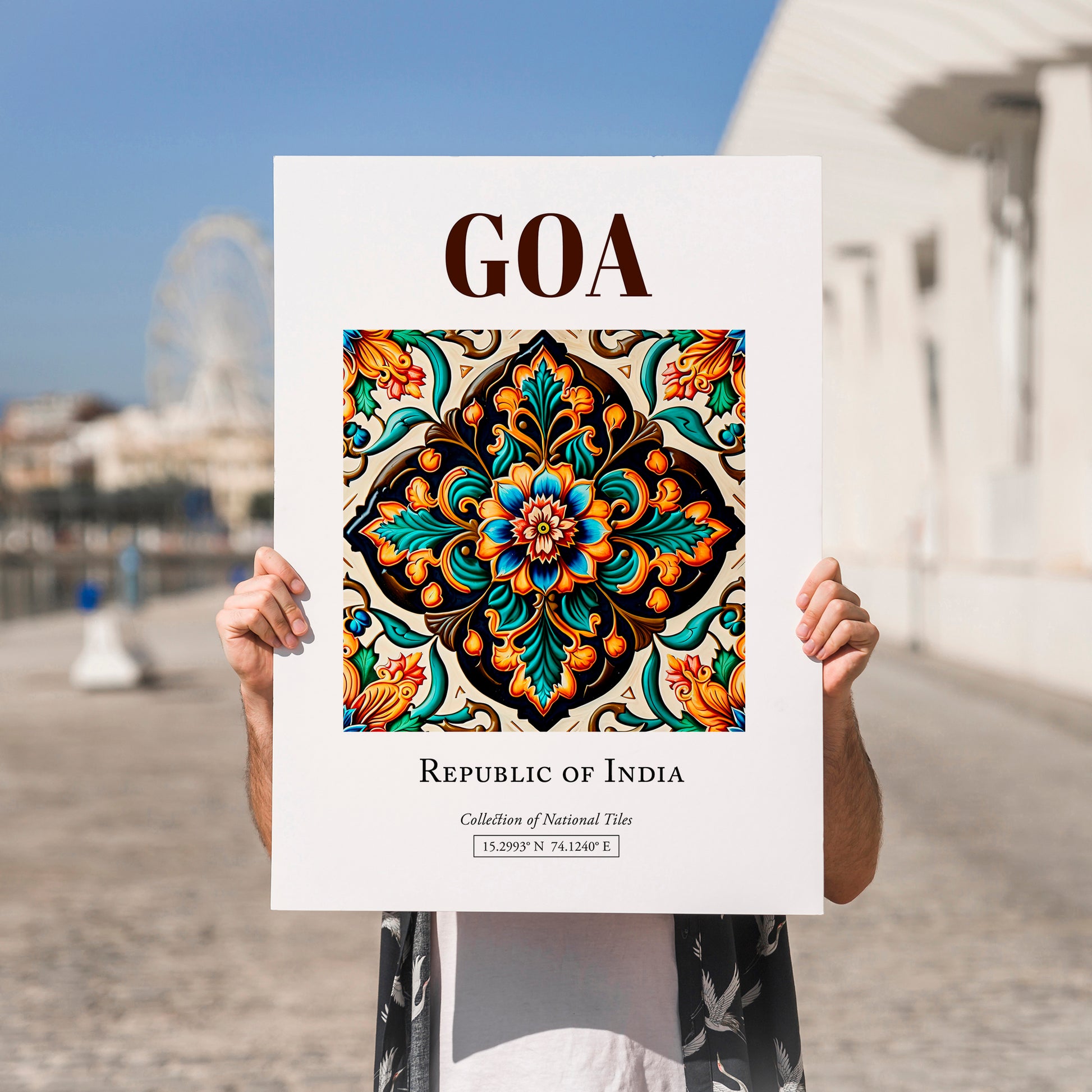 Goa, India – Travel Wall Decor, no-text version framed in wood