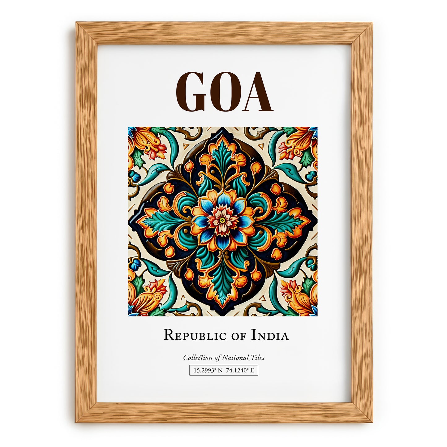 Goa, India – Travel Wall Decor, set in oak frame