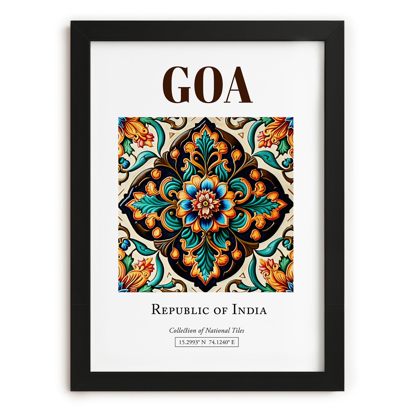Goa, India – Travel Wall Decor, in sleek black frame