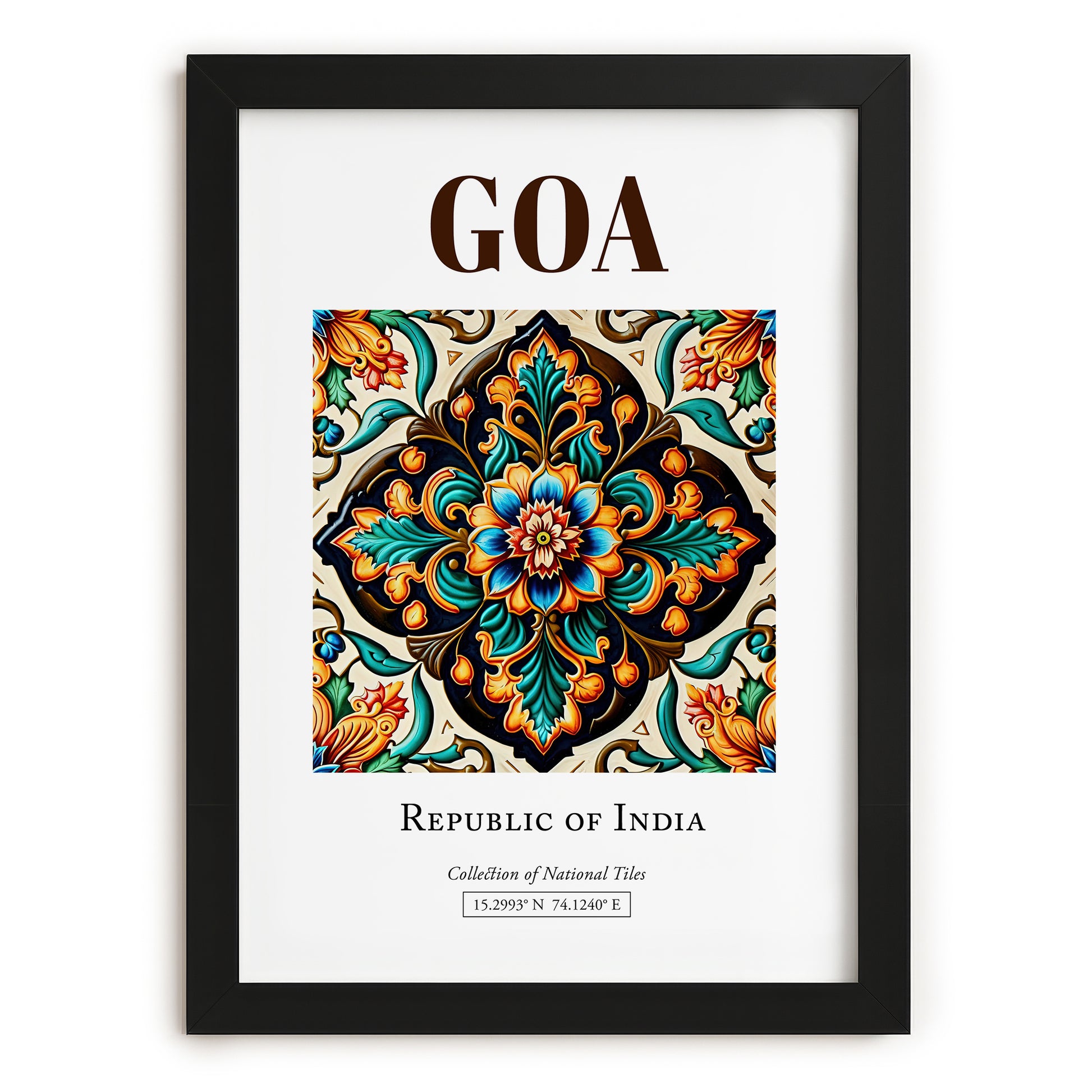 Goa, India – Travel Wall Decor, in sleek black frame