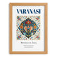 Varanasi, India – Minimalist Travel Print, set in oak frame