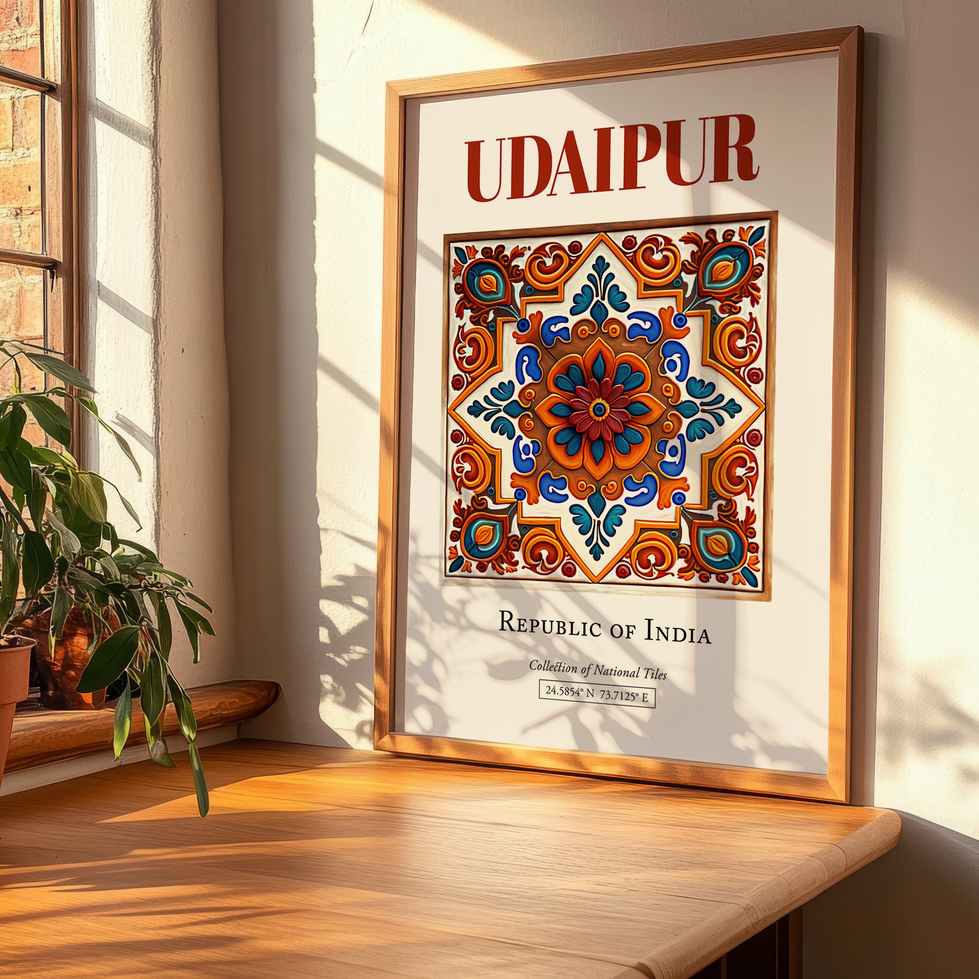 Udaipur, India – Travel Poster, clean layout with no caption