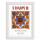 Udaipur, India – Travel Poster, placed in minimal white frame