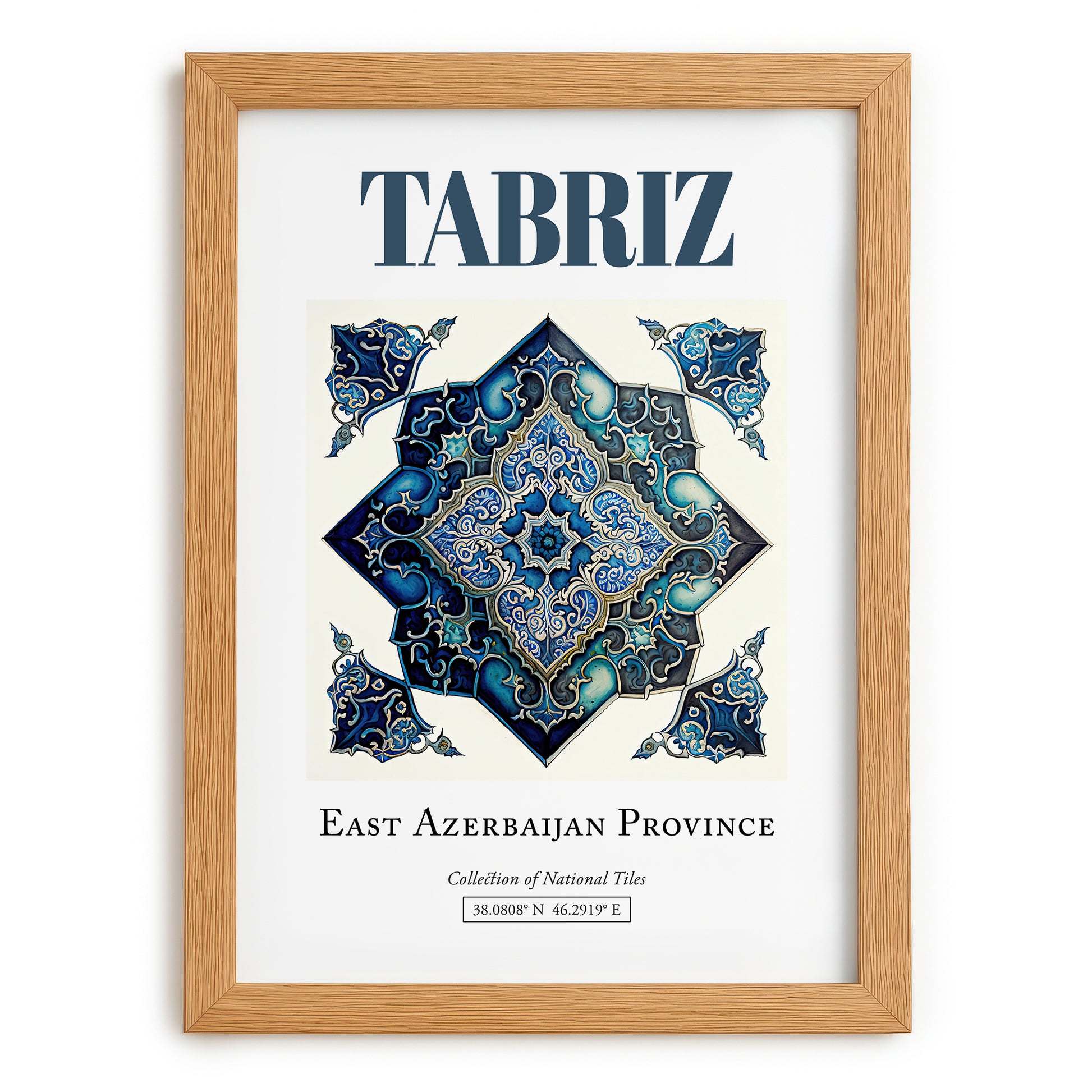 Tabriz, Iran – Travel Wall Art, set in oak frame