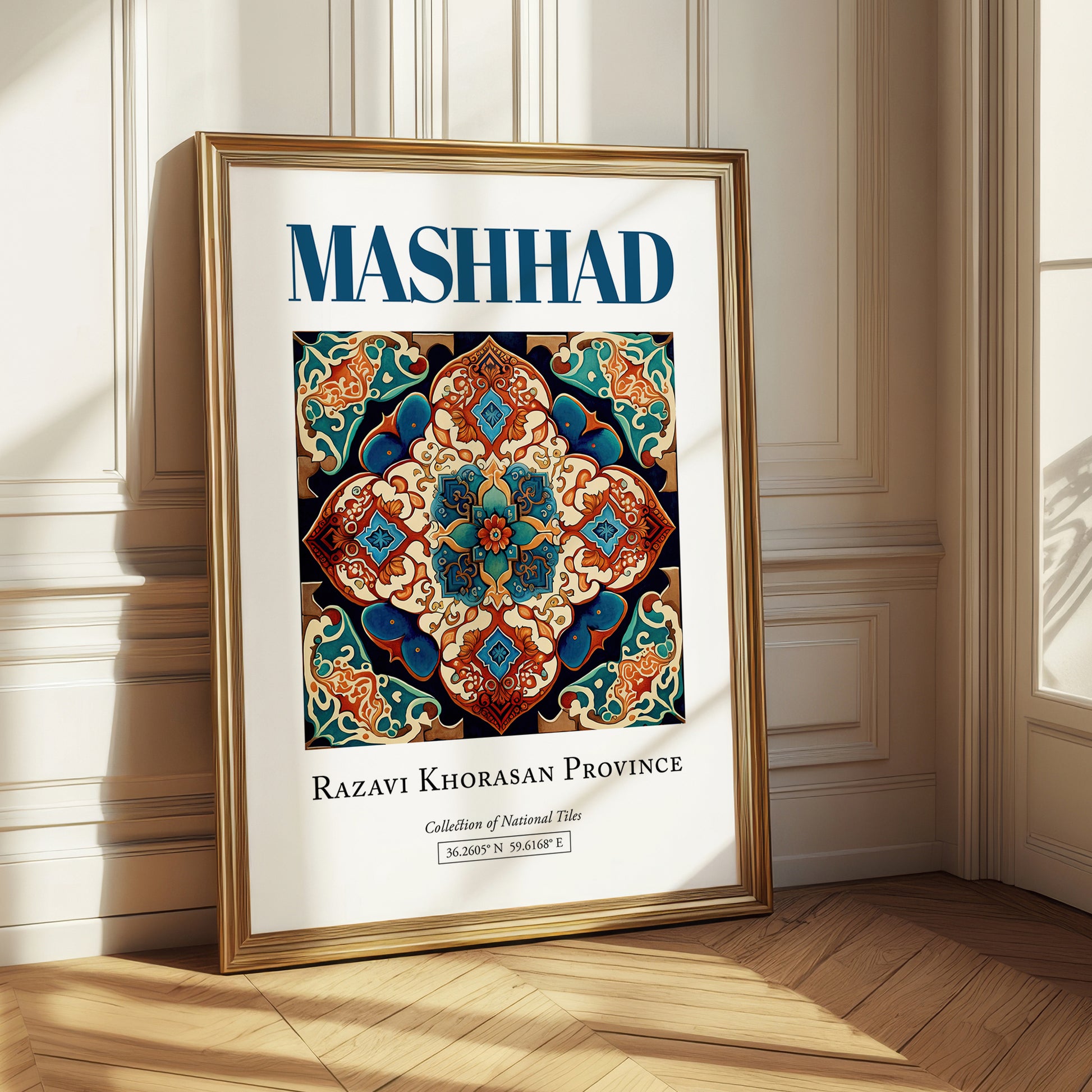 Mashhad, Iran – Architectural Travel Art, styled in a charming Paris street view