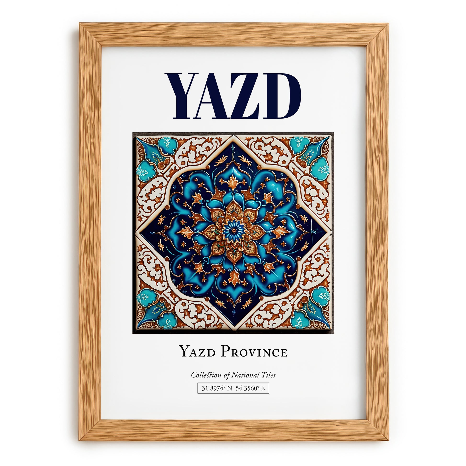 Yazd, Iran – Travel Print, set in oak frame