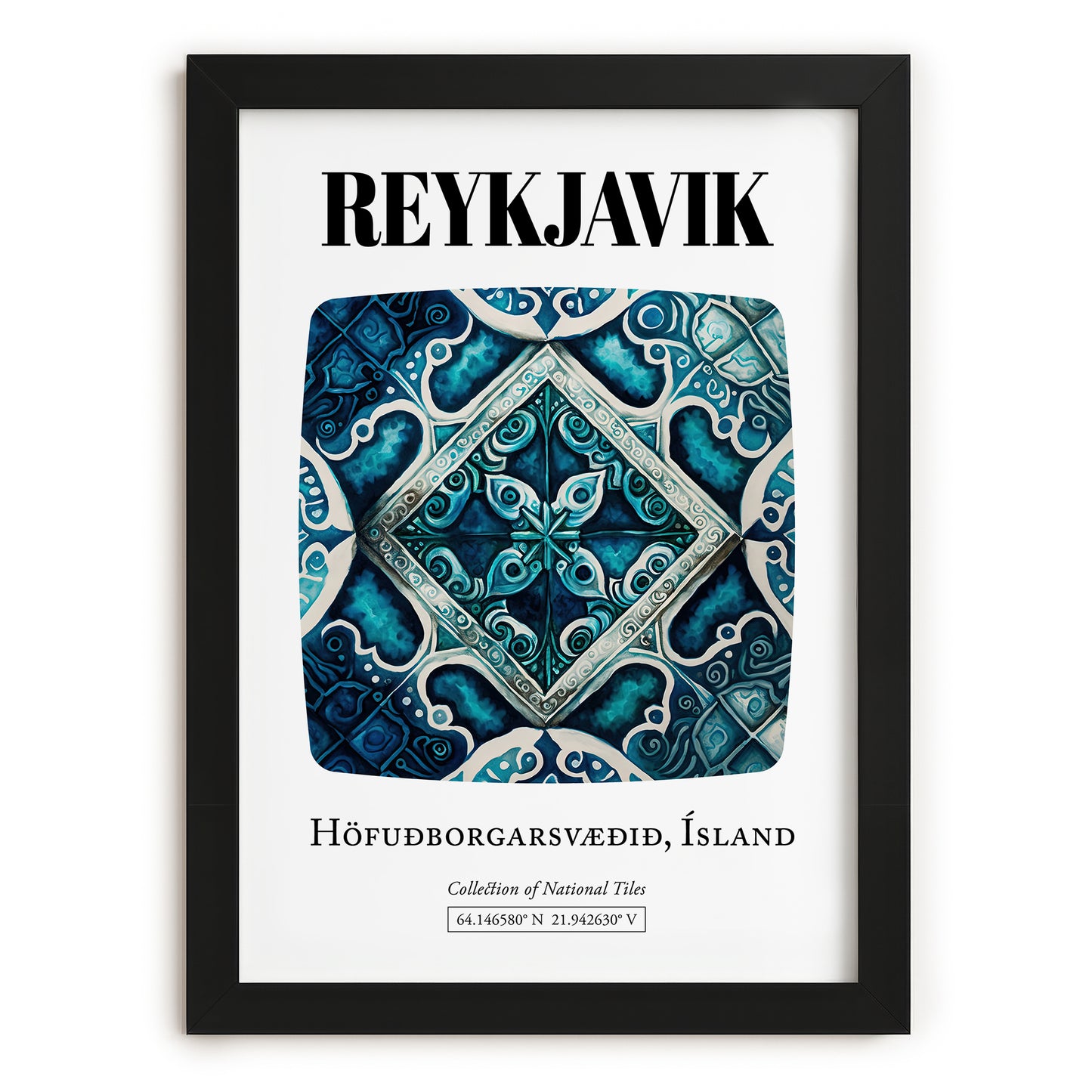Reykjavik, Iceland – Dream Destination Decor, in sleek black frame