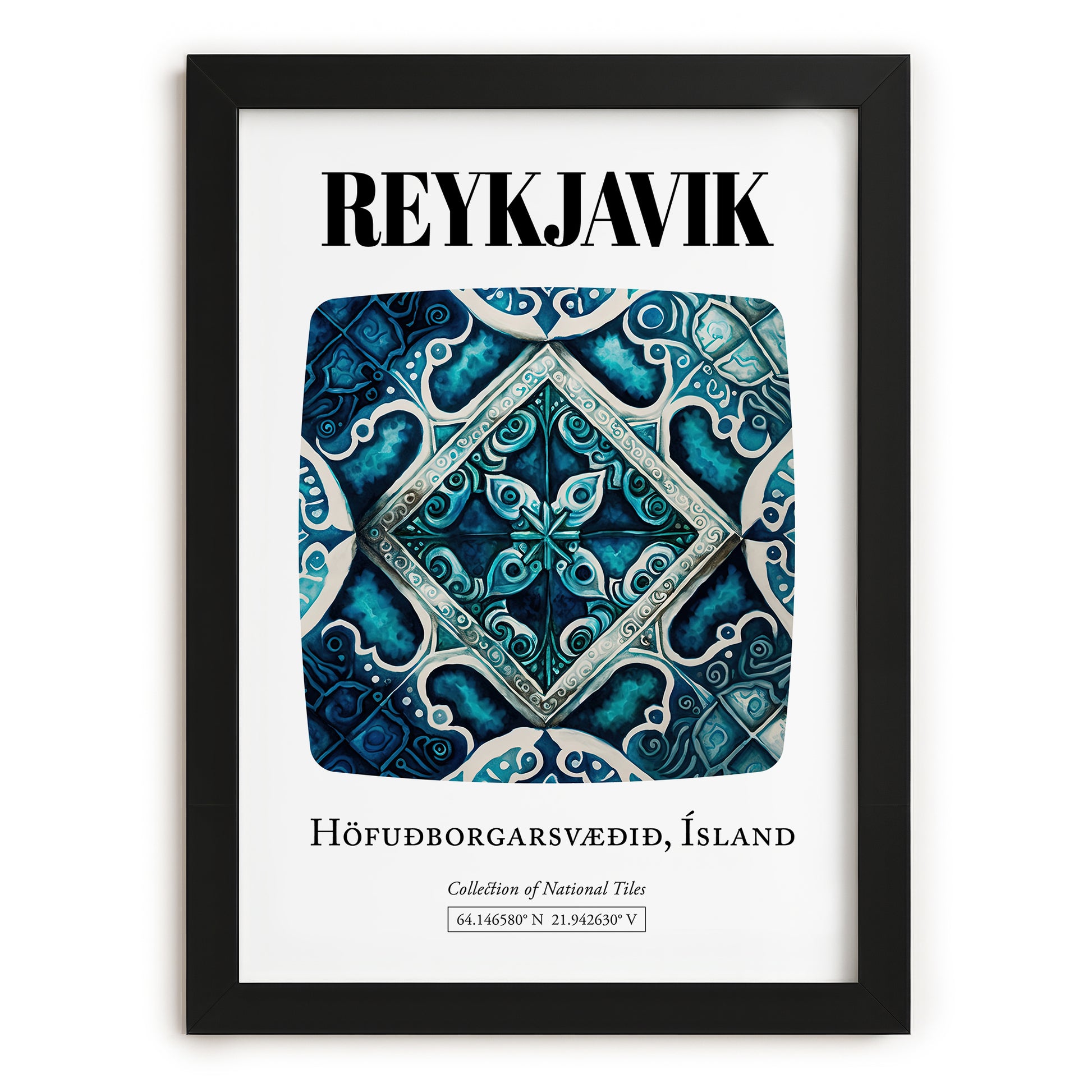 Reykjavik, Iceland – Dream Destination Decor, in sleek black frame