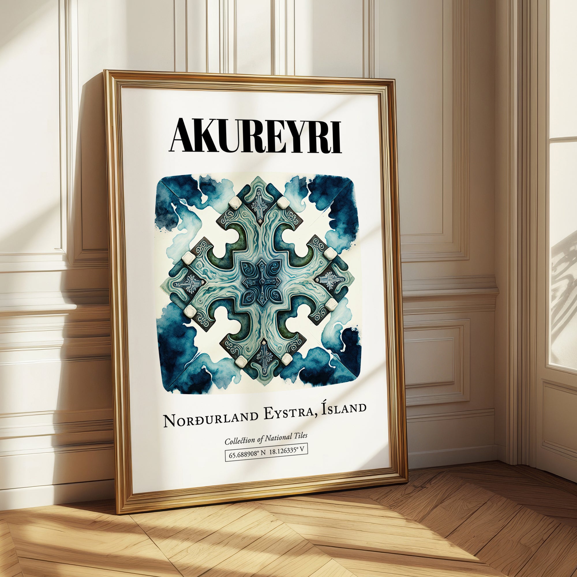 Akureyri, Iceland – Travel Wall Art, styled in a charming Paris street view