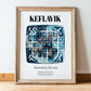 Keflavik, Iceland – Tourist Destination Poster, in wooden frame leaning on the floor