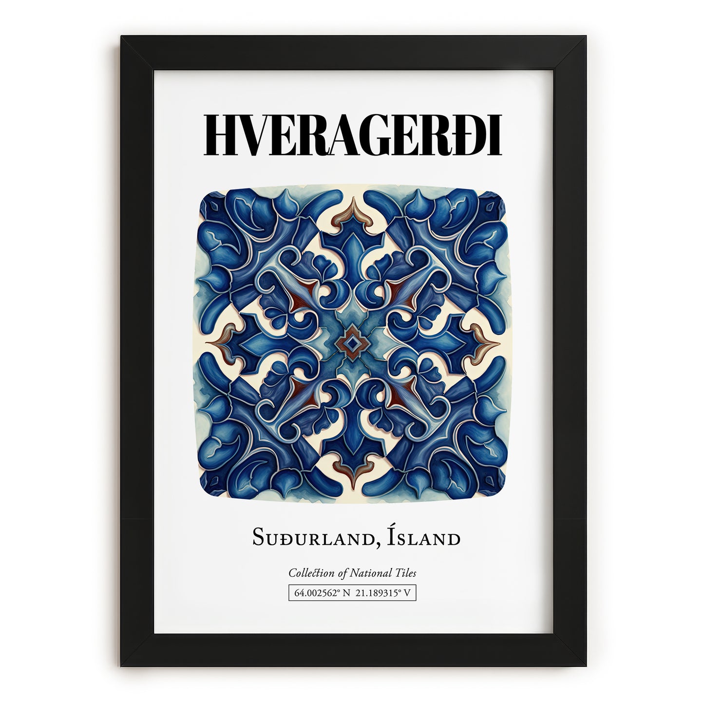 Hveragerði, Iceland – Travel Print, in sleek black frame